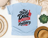 The Best Dad Not Perfect Just Legendary White 2 graphic tee in Chambray