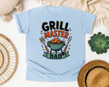 Grill Master Dad Brown graphic tee in Chambray