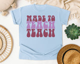Made To Teach graphic tee in Chambray