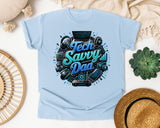 Tech Savvy Dad graphic tee in Chambray