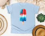 Patriotic Popsicle Teal graphic tee in Chambray