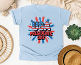 USA Presidents Day Red graphic tee in Chambray