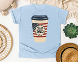 Best Dad Coffee Cup graphic tee in Chambray