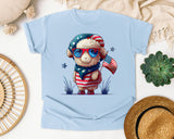 Sheep With American Flag graphic tee in Chambray