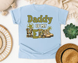 Daddy Is My Hero Brown graphic tee in Chambray