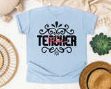 Teacher Tribe graphic tee in Chambray