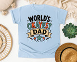 World's Okayest Dad Brown graphic tee in Chambray