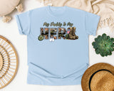 My Daddy Is My Hero Grey graphic tee in Chambray