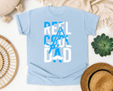 Reel Cool Dad White 4 graphic tee in Chambray