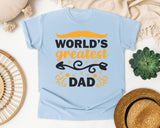 World's Greatest Dad Gold graphic tee in Chambray