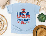 USA Presidents Day Grey graphic tee in Chambray
