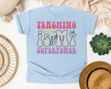 Teaching Is My Superpower Retro graphic tee in Chambray