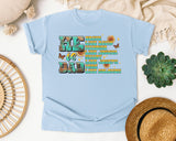 He Is Dad Brave Like David Warrior Like Joshua Teal graphic tee in Chambray