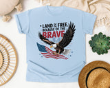 Land Of The Free Because Of The Brave Black graphic tee in Chambray