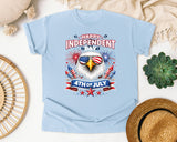 Happy Independence Day 4th Of July graphic tee in Chambray