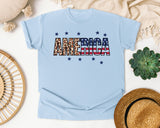 America Grey 3 graphic tee in Chambray