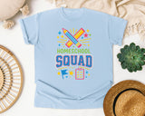 Homeschool Squad graphic tee in Chambray