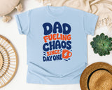 Dad Fueling Chaos Since Day One White 3 graphic tee in Chambray