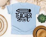 Teacher Fuel graphic tee in Chambray