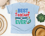 Best Teacher Ever Watch graphic tee in Chambray