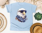Eagle With Sunglasses Bandana graphic tee in Chambray