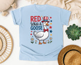 Red White And Goose graphic tee in Chambray
