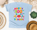 Happy 100th Day Of School graphic tee in Chambray