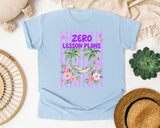 Zero Lesson Plans graphic tee in Chambray