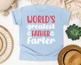 World's Greatest Father Farter White graphic tee in Chambray