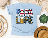 Papa Life Grey graphic tee in Chambray