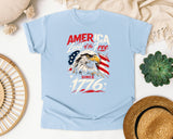 America Land Of The Free Since 1776 graphic tee in Chambray