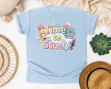 Time To Study graphic tee in Chambray