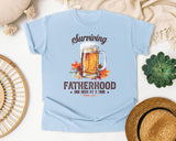 Surviving Fatherhood One Beer At A Time Brown 2 graphic tee in Chambray