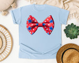 Patriotic Star Bow Tie graphic tee in Chambray