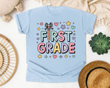 First Grade Bow Stars Graphic Tee graphic tee in Chambray