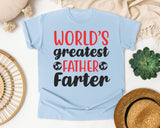 World's Greatest Father Farter Black 2 graphic tee in Chambray