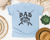 Dad Fishing Rods graphic tee in Chambray