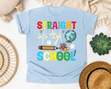Straight Into High School graphic tee in Chambray