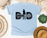 Dad Loading White graphic tee in Chambray