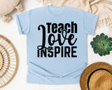 Teach Love Inspire Bold graphic tee in Chambray