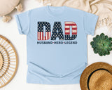 Dad Husband Hero Legend graphic tee in Chambray