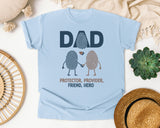 Dad Protector Provider Friend Hero Grey graphic tee in Chambray