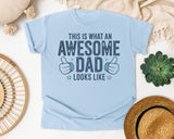 This Is What An Awesome Dad Looks Like Grey graphic tee in Chambray