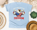 Don't Mess With My Freedom Day Red graphic tee in Chambray