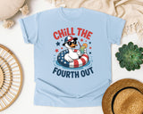 Chill The Fourth Out Grey graphic tee in Chambray