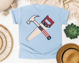 Patriotic Hammer And Saw graphic tee in Chambray
