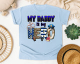 My Daddy Is My Hero Grey 2 graphic tee in Chambray