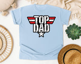 Top Dad graphic tee in Chambray