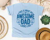 This Is What An Awesome Dad Looks Like Blue graphic tee in Chambray