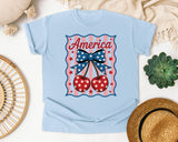 America Cherry Bow graphic tee in Chambray